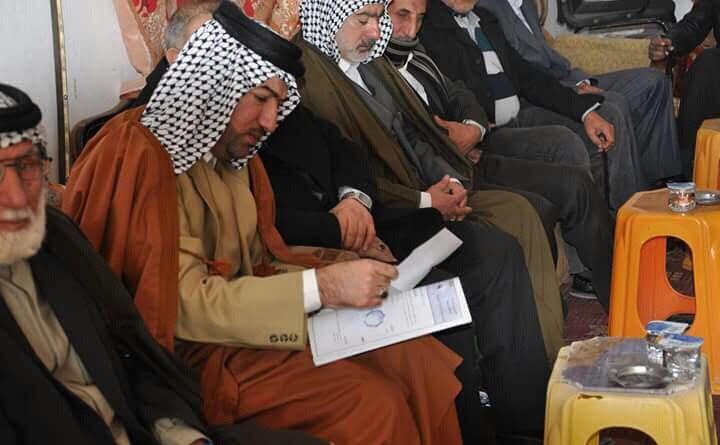 النائب احمد صلال البدري يلتقي رئيس مختاري قضاء الحي بواسط