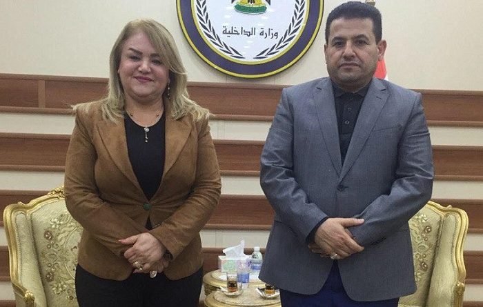 النائبة اميرة زنكنة تزور وزارة الداخلية ببغداد